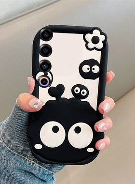 卡通黑色煤球适用魅族22mini手机壳note16pro立体21note趣味20爱心18s花朵18x创意17por可爱16plus硅胶meizu