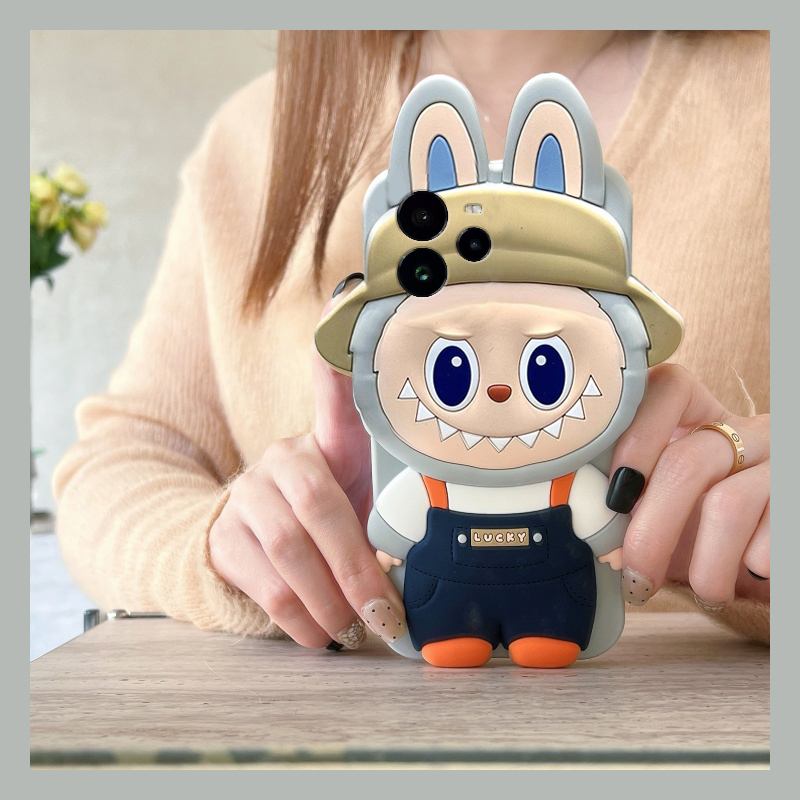 手机壳硅胶卡通趣味背带裤拉布布兔子