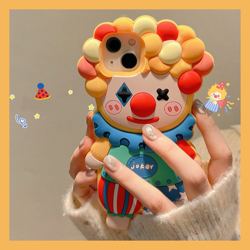 手机壳硅胶卡通呆萌彩色小丑