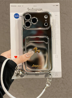 卡通小马银色卡包适用vivos30手机壳iqooneo10新年z9turbo+立体s19带s18挂绳z8x斜挎neo9可背8pro女7se十vivo