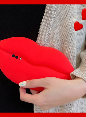 创意红色嘴唇适用oppor15x手机壳r17pro立体r15个性r11splus带r9splus挂绳r11简约k1小众r9s硅胶r9软壳oppo女