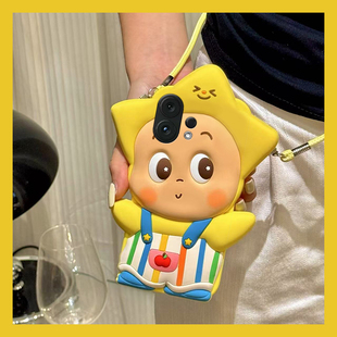 背带裤星星人可斜挎适用vivos30promini手机壳s20pro卡通s19可爱s15带s16挂绳s12立体s10趣味s18硅胶vivo软壳
