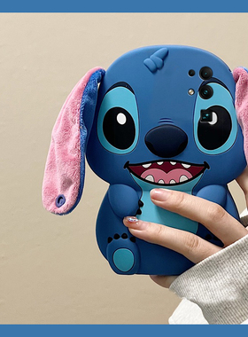 适用华为荣耀v30pro手机壳麦芒40可爱30pro+蓝色x30i史迪仔x20se立体20s毛绒10i耳朵v10卡通9x趣味十硅胶软壳