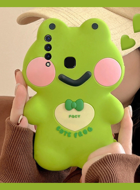 绿色蝴蝶结青蛙适用vivou3手机壳y5s卡通y9s可爱y7s立体y3创意z5x个性z6趣味z3i硅胶z1i软壳u3x女nex3s套vovo