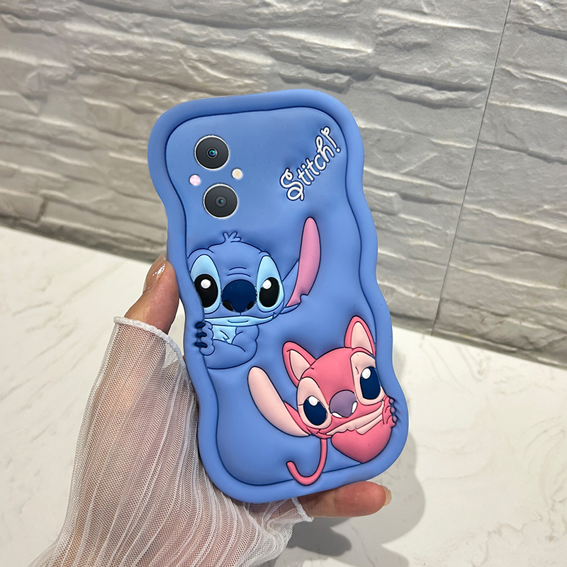 手机壳硅胶卡通呆萌波浪纹史迪仔