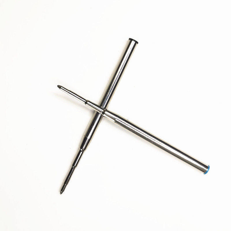 9.8CM金属黑色圆珠笔芯蓝色1.0MM适用万宝龙164登喜路原子笔