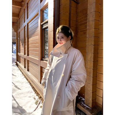 WANANTONG90白鸭绒风衣羽绒服