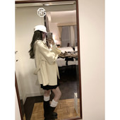 lady WANANTONG 慵懒row 日常轻松感连帽双面呢秋冬毛呢外套女