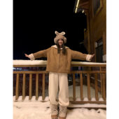 时髦全羊毛两穿皮草 WANANTONG 芬兰暖暖牌 皮毛一体麂皮外套女冬