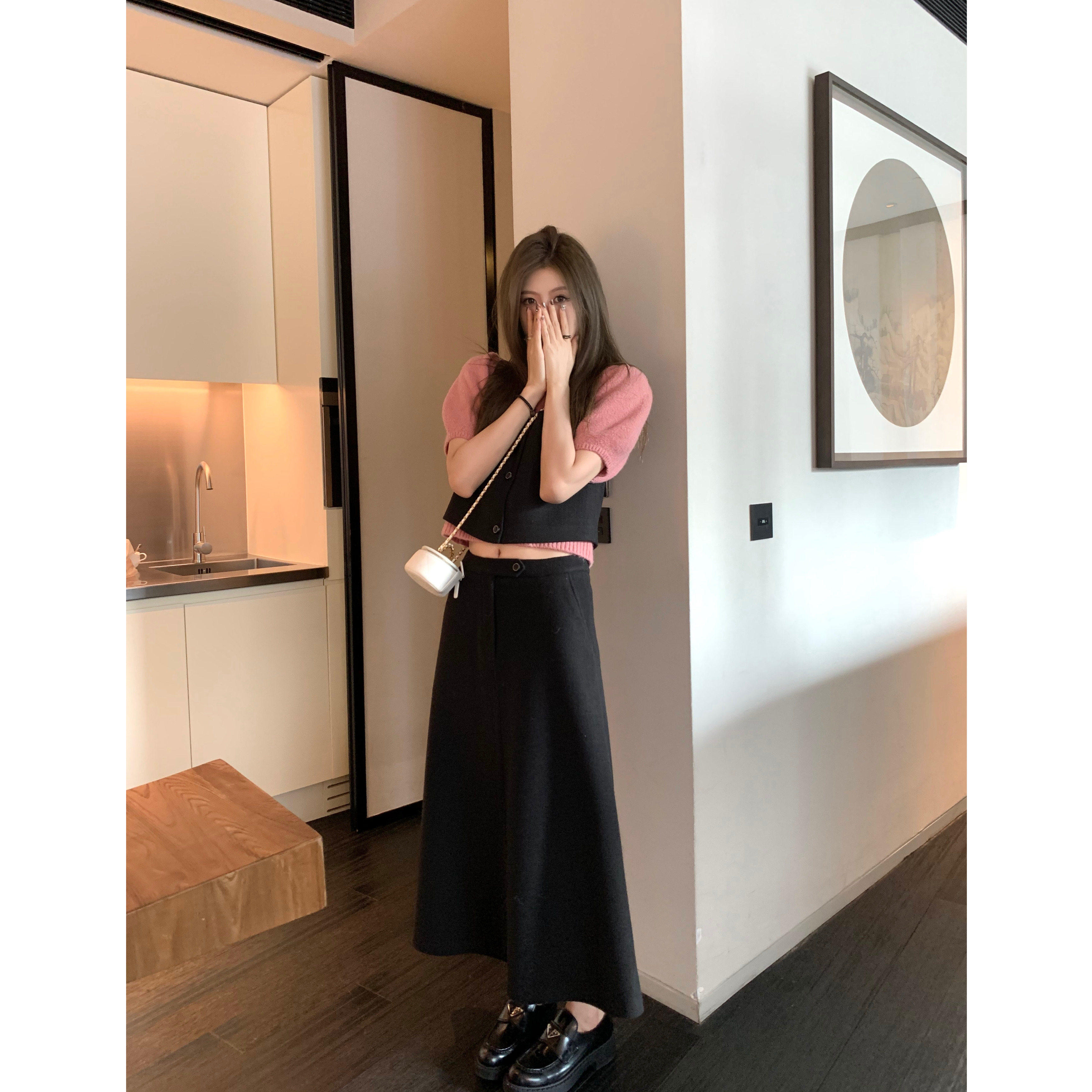 WANANTONG 叠搭up 氛围韩女即视感 呢子套装女冬季（马甲/半裙）,女装/女士精品,时尚套装,淘宝优惠券,粉丝福利购,淘宝优惠卷