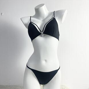 外贸原单weekday性感无痕内衣套装无垫无钢圈舒适文胸一根绳丁字