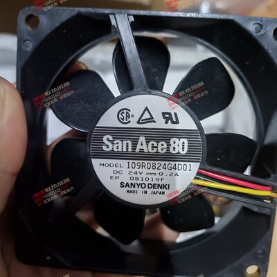三洋san ace80 109R0824G4D01 8025 24V 轴流变频器风扇 0.2A 3线