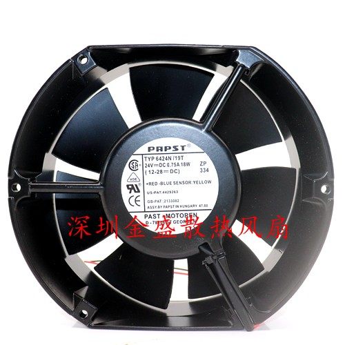 原装PAPST/西德 TYP6424N/19T 24V 0.75A 18W 17250散热铝框风扇