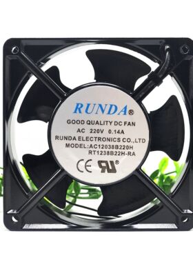 0.14A全新RUNDA润达AC12038B220H 8025机柜9225散热220V风扇12025