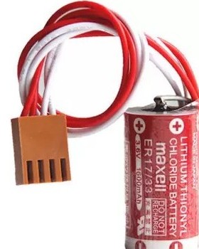 全新原装MAXELL ER17/33 3.6V带4孔黄色插头 CQM1 CPU电池