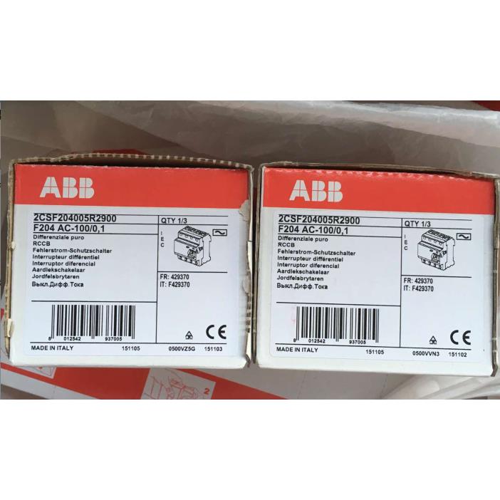 全新原装正品ABB触电保护器 F204 AC-100/0.1 4P 100A