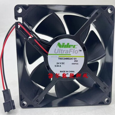 Nidec 9232 24V 0.54A变频器散热风扇 T92C24MS2A7-51 大风量9CM