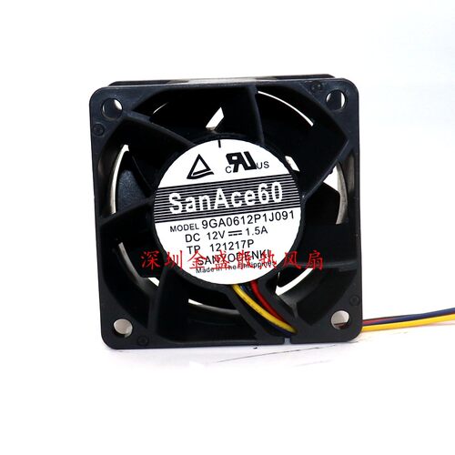 DC12V暴力风扇 9GA0612P1J63全新三洋6CM 4线6038PWM调速散热风机