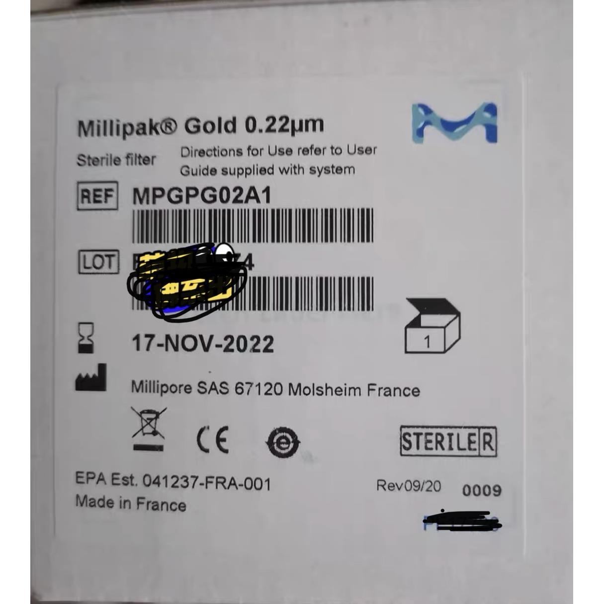 Millipore密理博除菌过滤器MPGPG02A1 MPGP002A1 MPGP04001 全新