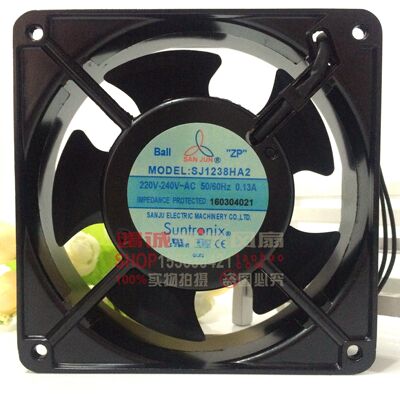 SUNJUN三巨 220V 12厘米机柜双滚珠耐高温轴流风机风扇SJ1238HA2