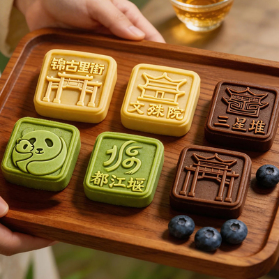 成都文创糕点定制logo绿豆糕定做