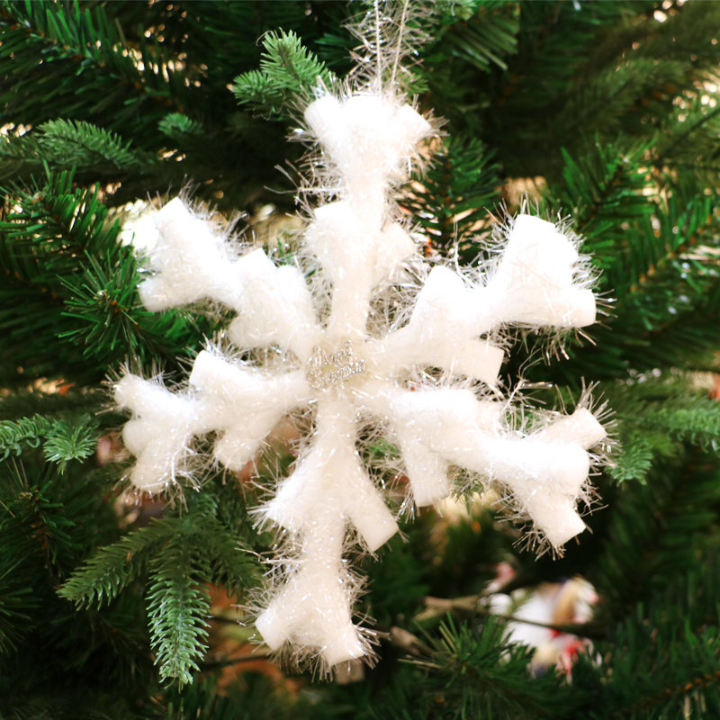 雪花片圣诞节装饰用品立体雪花泡沫吊饰圣诞树挂件玻璃装扮墙面顶