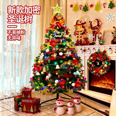 圣诞节装饰圣诞树2025新款ins风仿真加密家用客厅大摆件1.8米diy