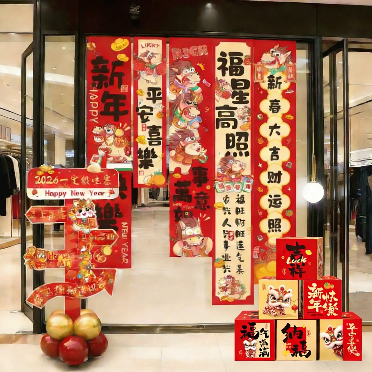 2026马年新年装饰摆件礼盒堆头商场店铺年会春节场景氛围布置道具,节庆用品/礼品,节日装扮用品,淘宝优惠券,粉丝福利购,淘宝优惠卷