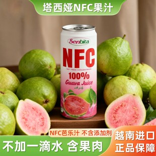 越南进口塔西娅nfc粉红番石榴汁芭乐果汁小瓶330ml*6罐装宿舍饮料