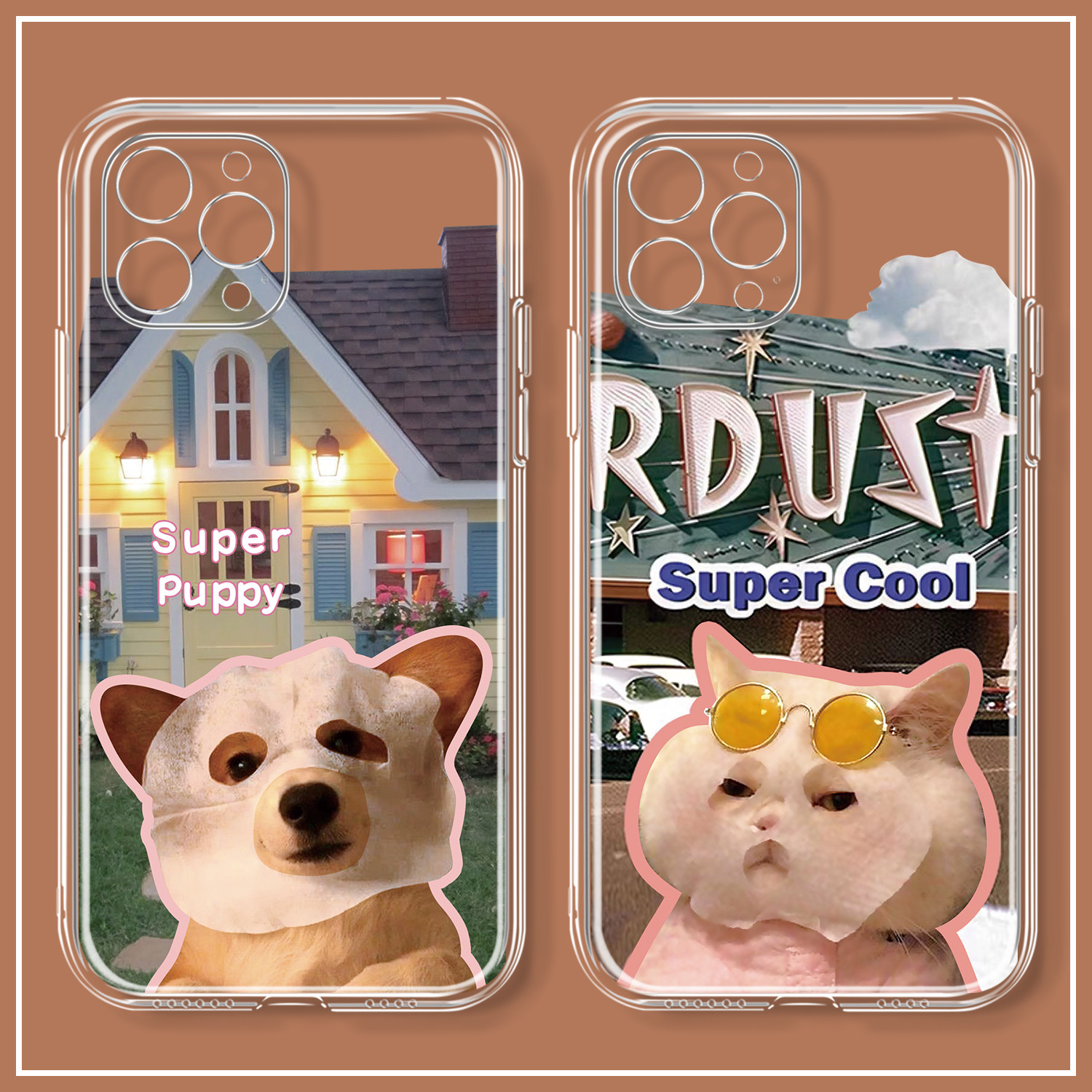 情侣搞怪面膜猫咪狗狗14promax苹果13iphone12适用mate50华为p60荣耀