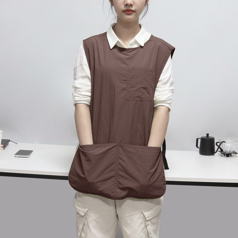 薄款餐饮专用围裙防水日韩系美发园艺女甜品蛋糕店工作服定制印字