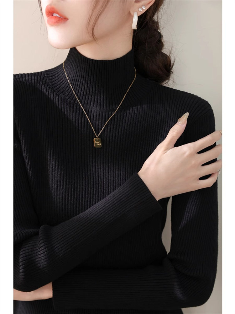 黑色打底衫2025新款女秋冬高级感超好看毛衣高领内搭修身针织上衣,女装/女士精品,大码内搭,淘宝优惠券,粉丝福利购,淘宝优惠卷