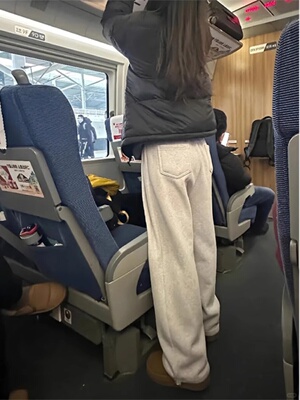 白灰色卫裤女2025新款春秋特厚加绒裤东北棉裤阔腿显瘦束脚运动裤