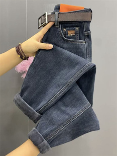 宽松百搭哈伦老爹裤 加绒牛仔裤 萝卜裤 弹力高腰大码 女2025秋冬新款