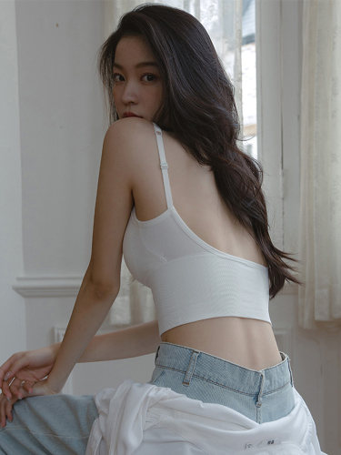 U型美背吊带背心女内搭春夏带胸垫文胸一体内衣上托聚拢打底上衣