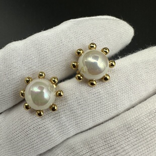 无明显瑕疵 质感很好 中古vintage复古宫廷风耳饰耳夹 女士打标