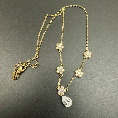 中古女士项链水滴吊坠 小众复古首饰