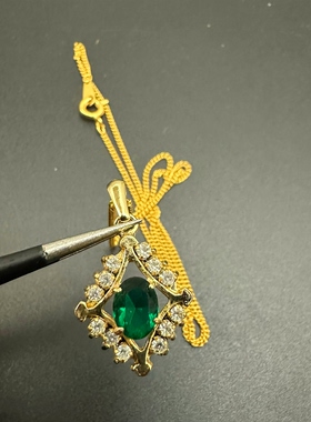 中古首饰绿宝石项链国外回流一物一件错过无补