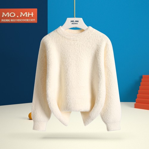 MOMH秋冬装水貂绒儿童毛衣