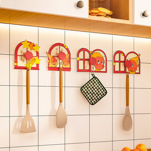 卡通可爱吸盘挂钩立体遮丑装饰浴室厨房收纳神器无痕擦手毛巾挂架