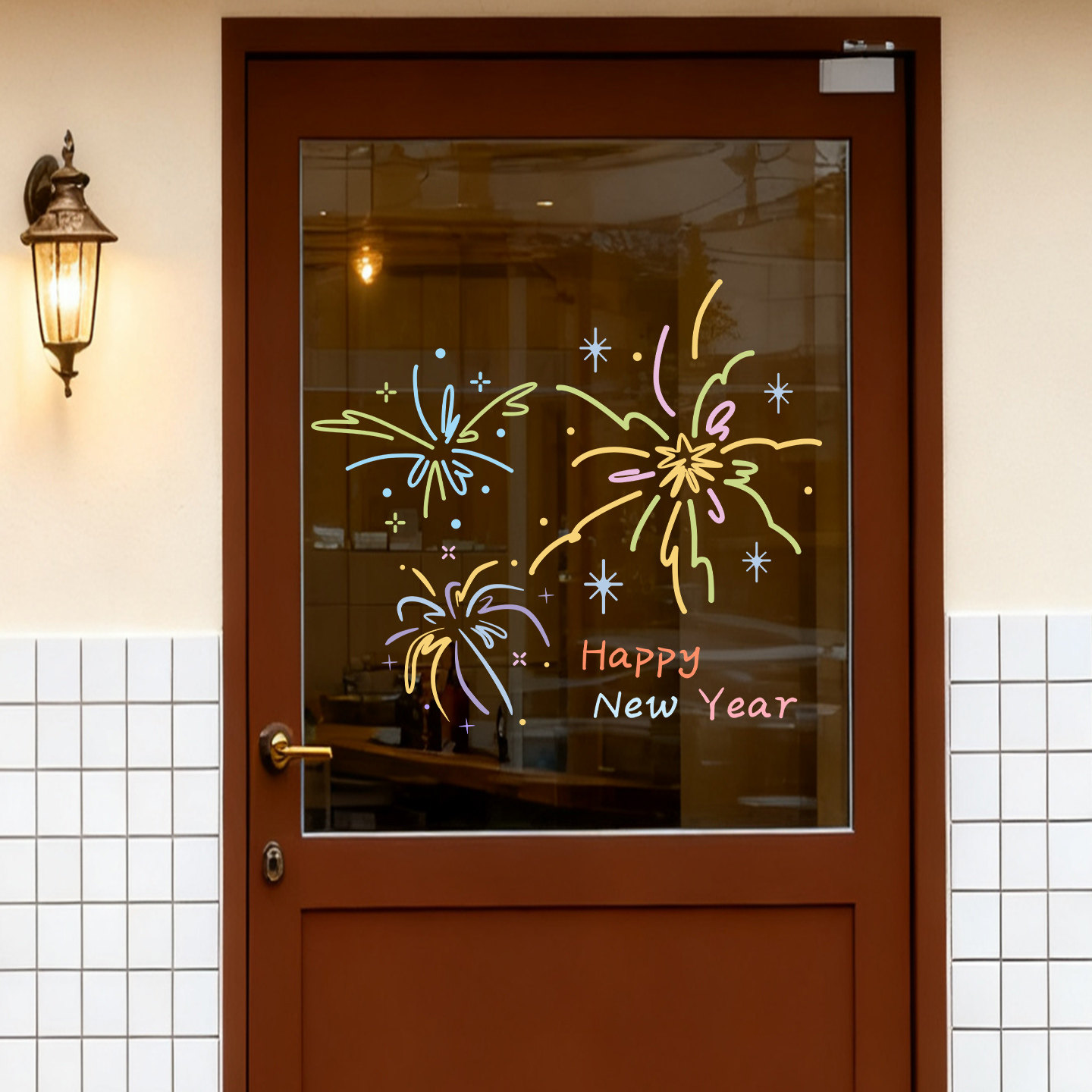 网红打卡新年氛围布置烟花玻璃贴纸店铺窗花静电贴过年装饰贴纸,家居饰品,软装墙贴,淘宝优惠券,粉丝福利购,淘宝优惠卷