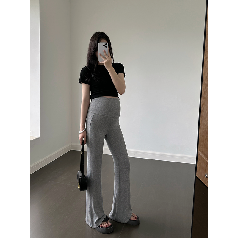 孕妇微喇裤子不勒肚子秋冬季2025新款外穿冬装加绒孕期瑜伽打底裤