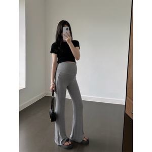 孕妇微喇裤子孕期不勒肚子春夏季薄款外穿春装新款托腹瑜伽打底裤