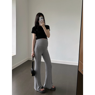 孕妇微喇裤子不勒肚子春夏季薄款外穿春装2026新款孕期瑜伽打底裤