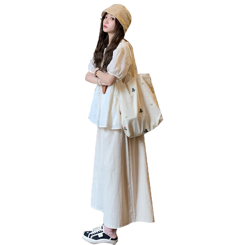 布衣妈咪孕妇套装镂空衬衫阔腿裤