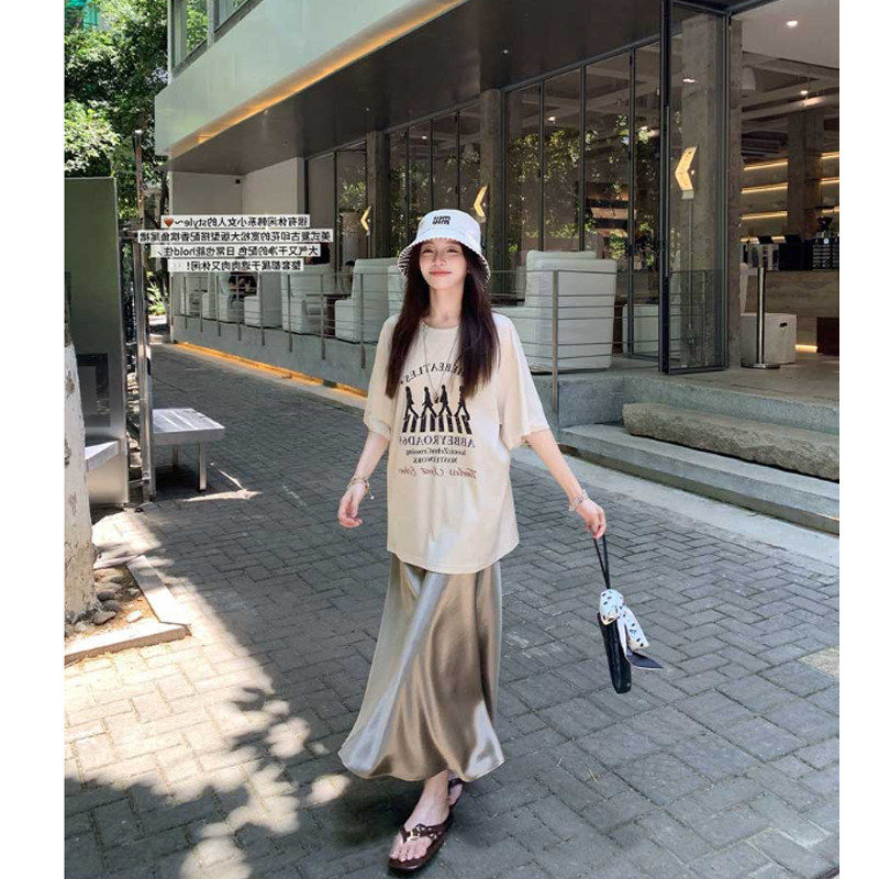布衣妈咪孕妇印花T恤A字鱼尾半裙