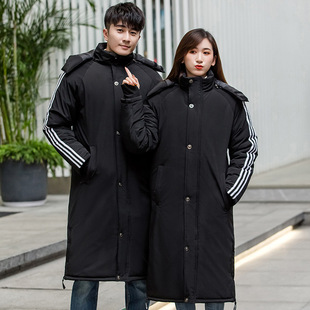 冬过膝加长款运动大衣厚棉服男女儿童校服艺考体校生外套大码印制