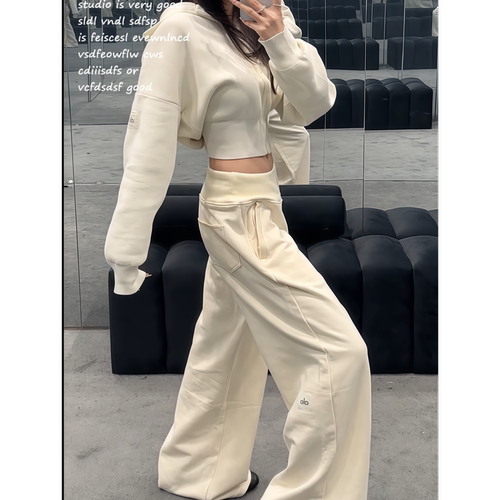 【alo平替~】韩系米色直筒休闲裤