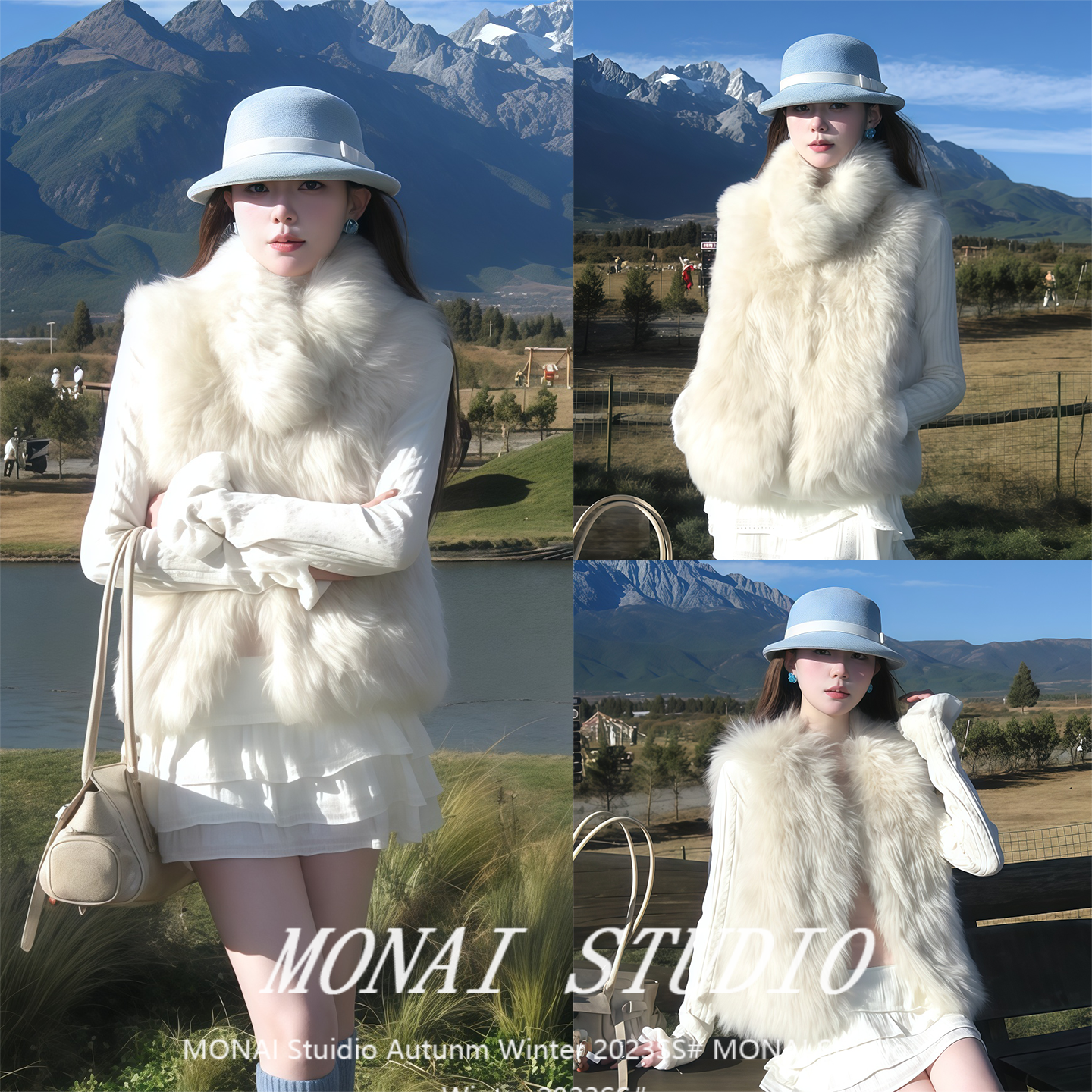 【韩允恩皮草~】文艺秋日气质轻奢高领外套女秋冬宽松高级感马甲