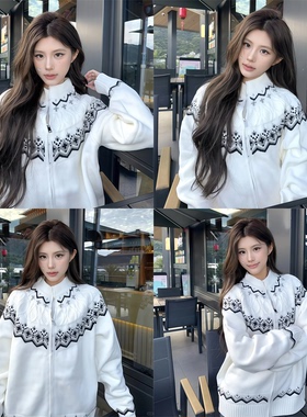 【LOSTCTRL失控联合】复古费尔岛针织开衫高级感慵懒白色毛衣外套